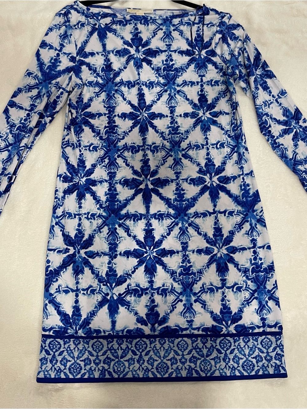 Michael Kors Blue and White Printed Top